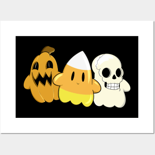 Three Spooky Ghosts Posters and Art